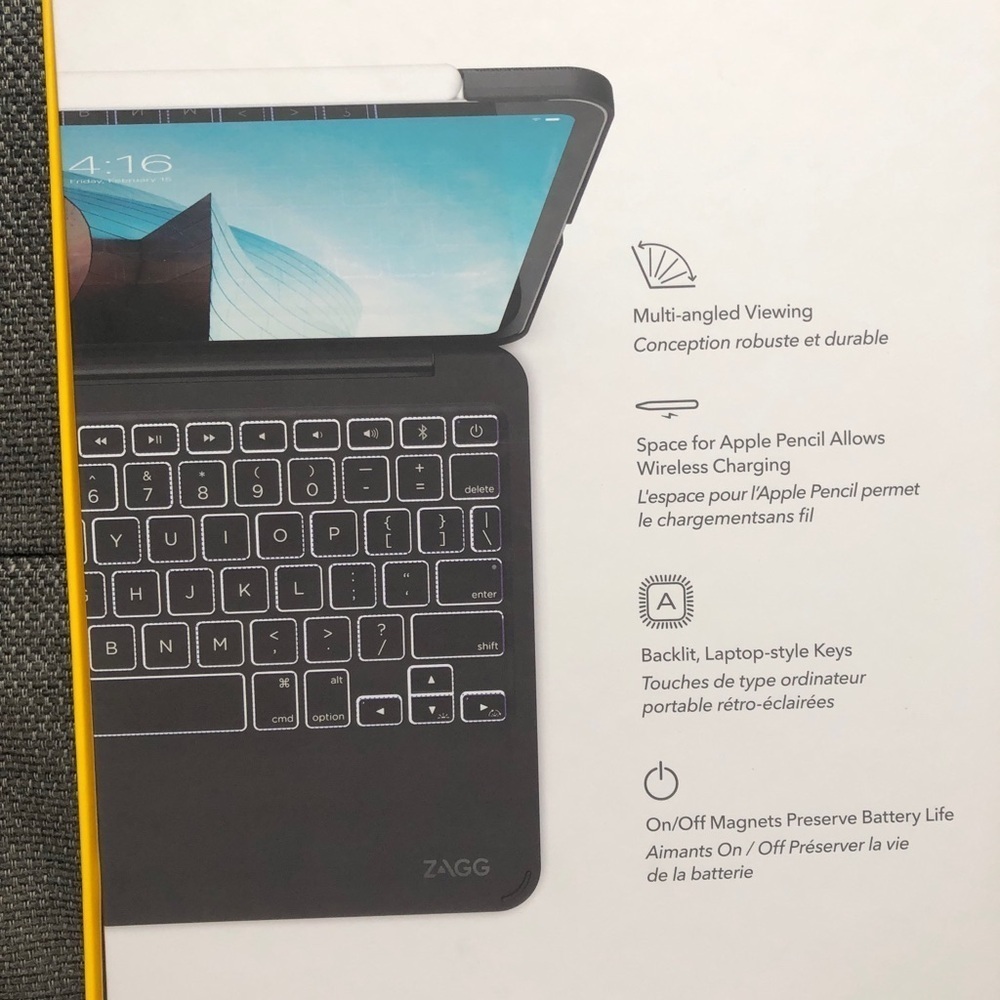 BNIB ZAGG Folio Wireless Keyboard & Case for iPad Pro - Black - Picture 5 of 5